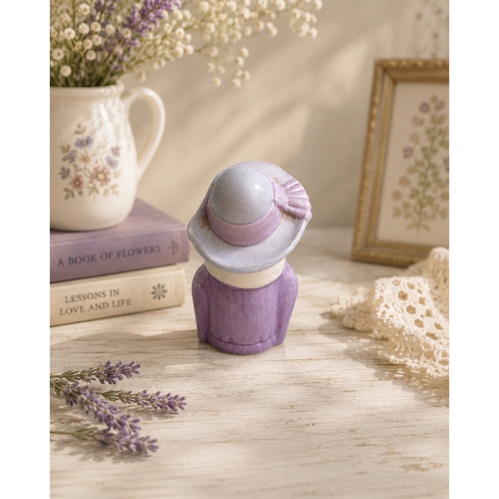 Avon 1983 Vintage Porcelain Lady Bust Figurine Lavender Hat Victorian - Picture 5 of 9